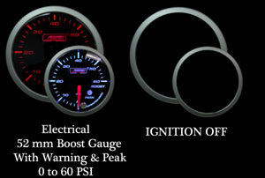 ProSport Premium 52mm Electric Boost Gauge 0-60 PSI Amber/White