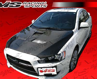 VIS Racing EVO X Style Carbon Fiber Hood - Lancer GTS, ES, & DE