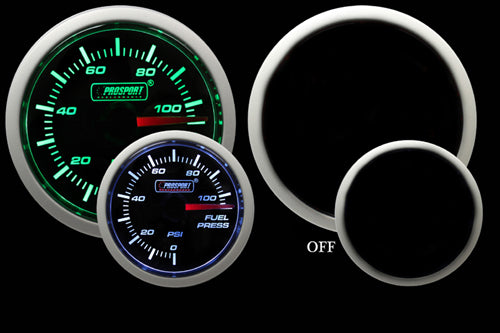 ProSport 52mm Electric Fuel Pressure Gauge Green/White