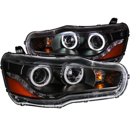 ANZO Projector Headlights w/ Halo Black (CCFL) - EVO X