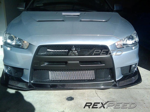 Rexpeed Carbon Fiber Front Bumper Lip V-Style - EVO X