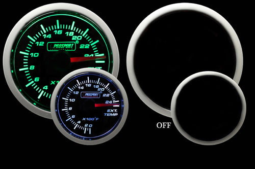 ProSport 52mm Electric EGT Gauge Green/White