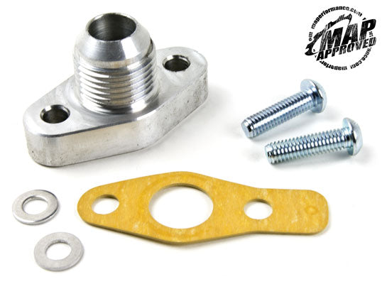 MAPerformance Oil Drain Flange for MHI Turbochargers- Evo 8/9