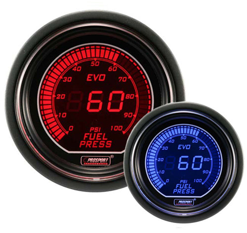ProSport EVO Series 52mm Electric Fuel Pressure Gauge Blue/Red