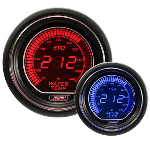ProSport EVO Series 52mm Electric Water Temperature Gauge Blue/Red
