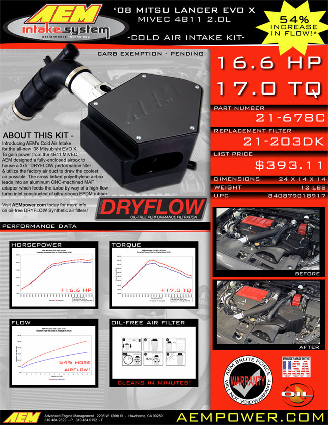 AEM Cold Air Intake System - EVO X