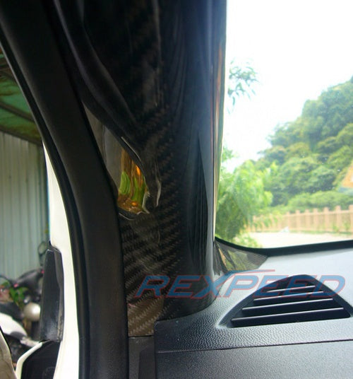 Rexpeed Carbon Fiber A-Pillar Set - EVO X