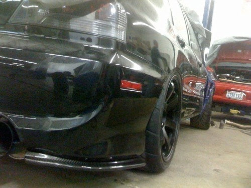 Rexpeed Carbon Fiber Rear Bumper Extension Set - EVO 8/9