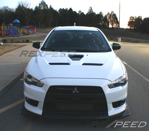 Rexpeed Carbon Fiber Front Bumper Lip R-Style - EVO X