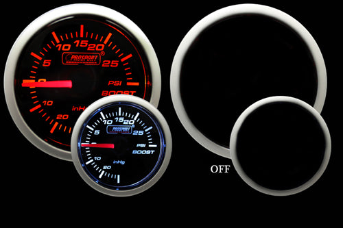 ProSport 52mm Mechanical Boost Gauge Amber/White