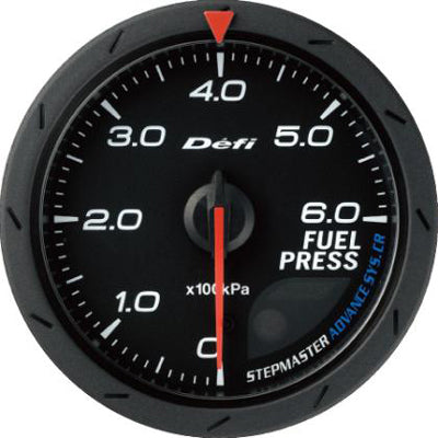 Defi Advance CR Black 60mm Fuel Pressure Gauge (Metric)
