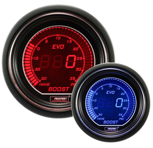 ProSport EVO Series 52mm Electric Boost Gauge Blue/Red