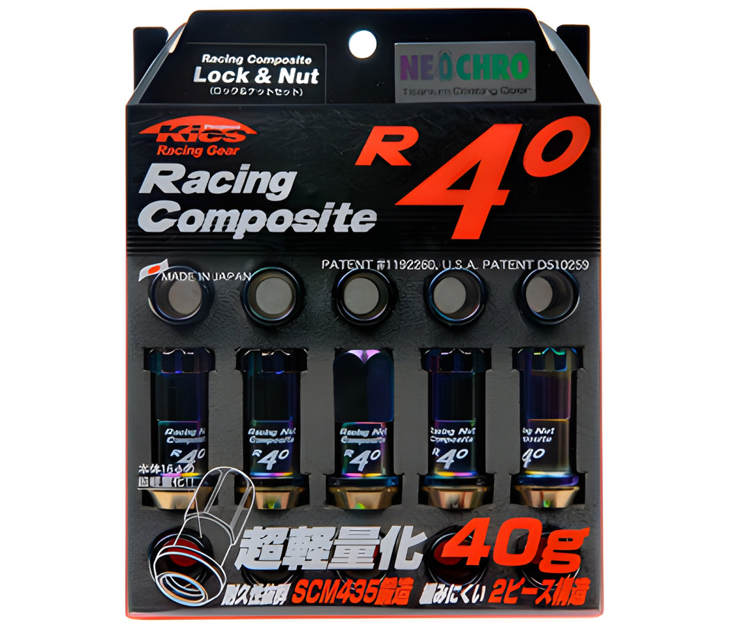 Project Kics R40 Open Ended Locking Lug Neo Chro (Extended 1.5mm) - EVO 8/9/X