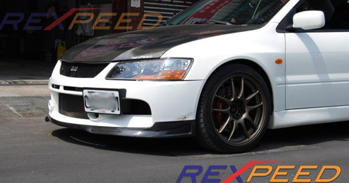 Rexpeed MR SE Carbon Fiber Front Lip Splitter - EVO 9