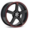 Motegi MR116 Black w/Red Stripe 18" Rims Set (4) EVO X