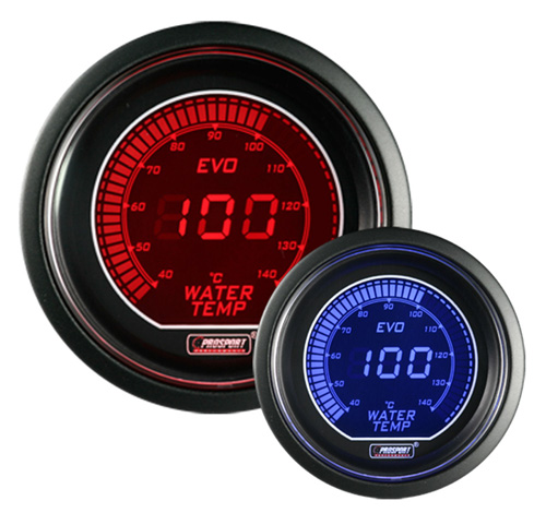 ProSport EVO Series 52mm Celcius Water Temperature Gauge Blue/Red