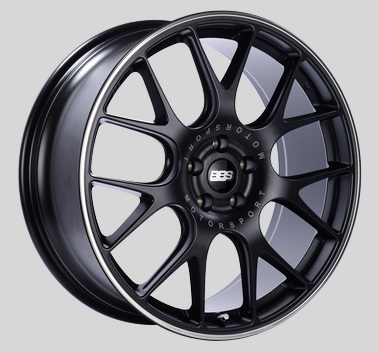 BBS CH-R 19x8 5x114.3 ET38 Satin Black Polished Rim Protector Wheels -82mm PFS/Clip Required