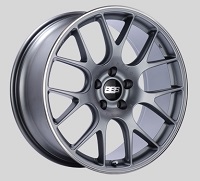 BBS CH-R 20x9.5 5x114.3 ET40 CB66 Satin Titanium Polished Rim Protector Wheels