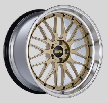 BBS LM 20x10.5 5x114.3 ET20 CB66 Gold Center Diamond Cut Lip Wheels